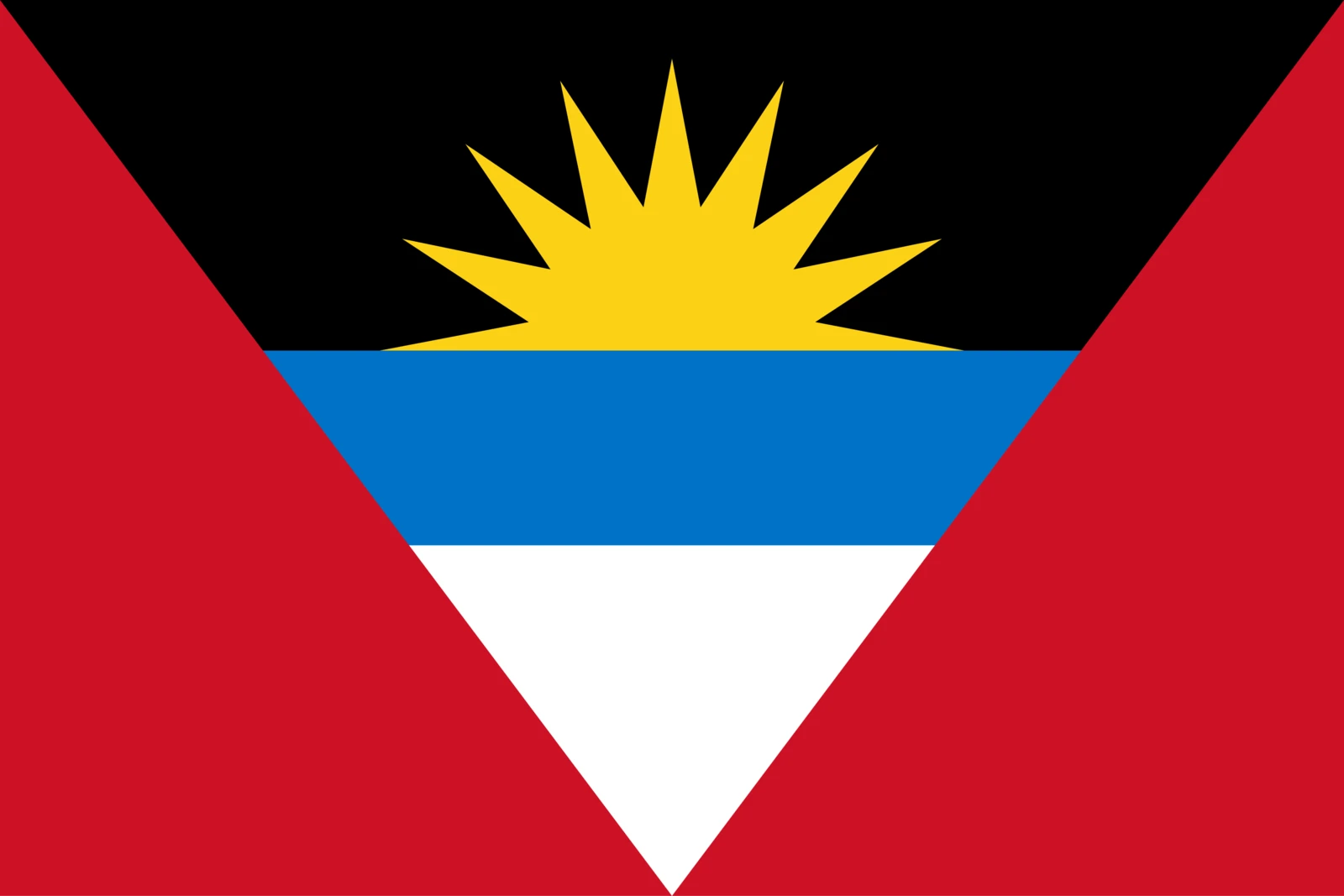 The flag of Antigua and Barbuda.